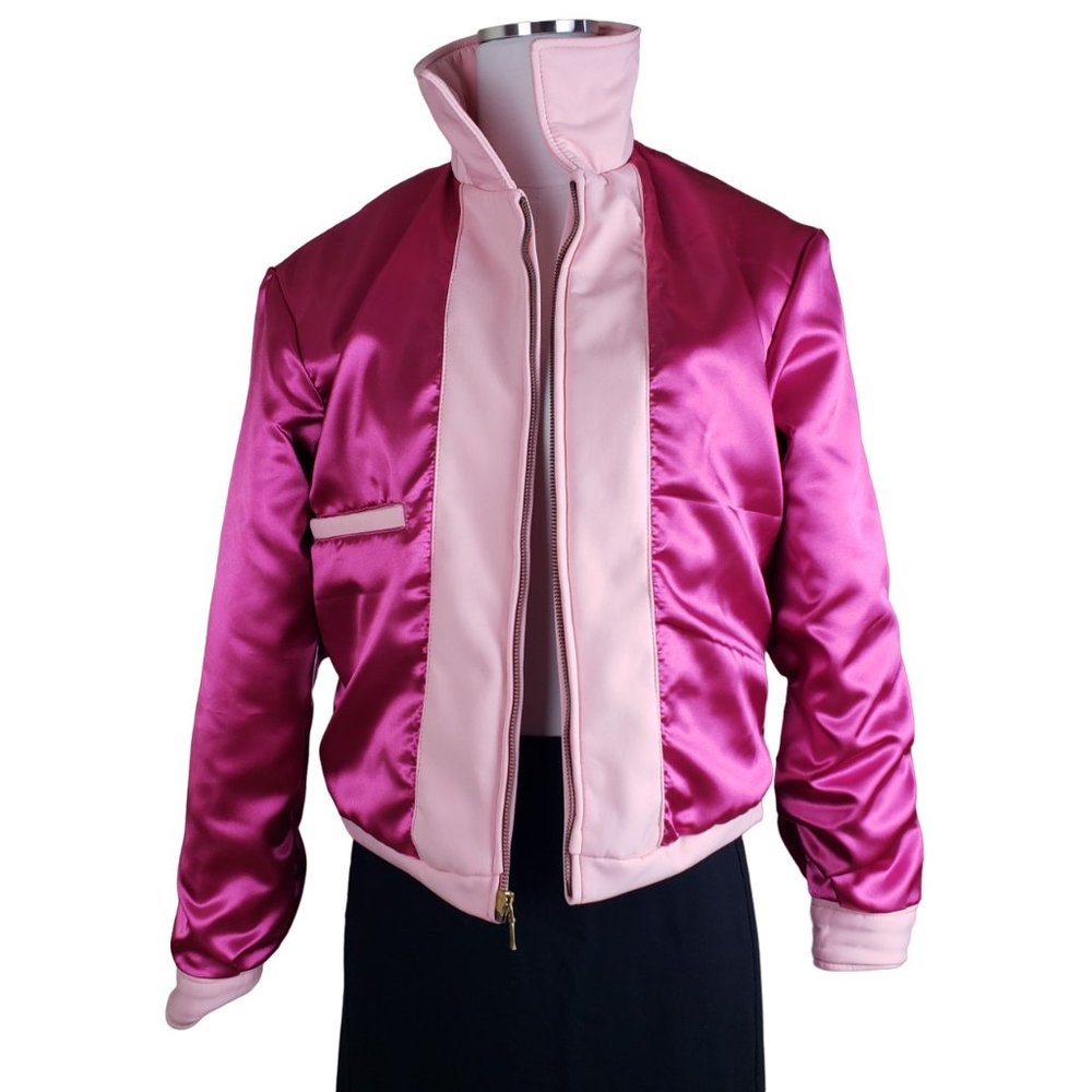 Fabulous Grease Pink Ladies High Quality NWOT Lined Jacket Sz Medium Runs Small - Picture 5 of 8